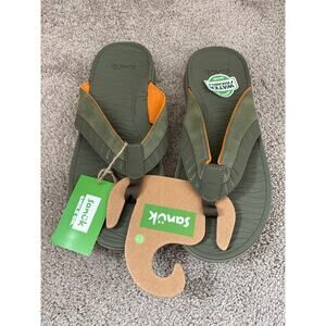 NEW Sanuk Waterproof Flip Flops Mens Size 11 Olive
